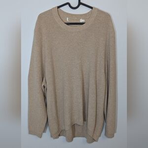 InWear Cashmere Blend Ribbed Crewneck Sweater Beige/Grey Midweight - Size Sm
